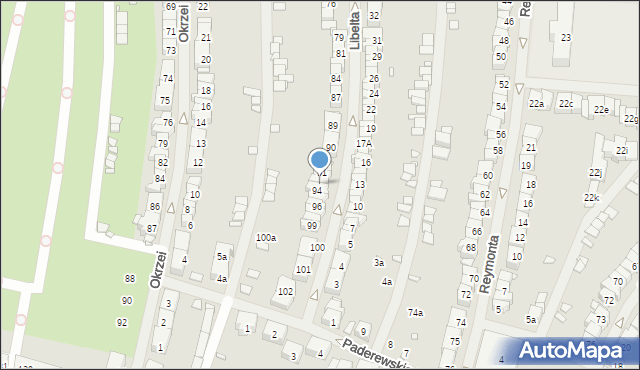 Szczecin, Libelta Karola, 93, mapa Szczecina
