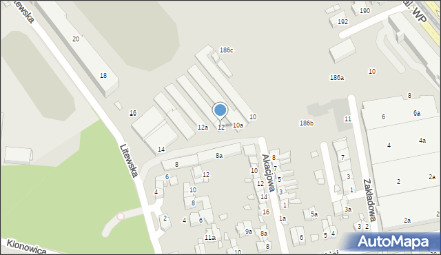 Szczecin, Litewska, 12, mapa Szczecina