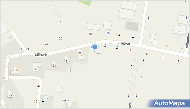 Szewce, Liliowa, 17a, mapa Szewce