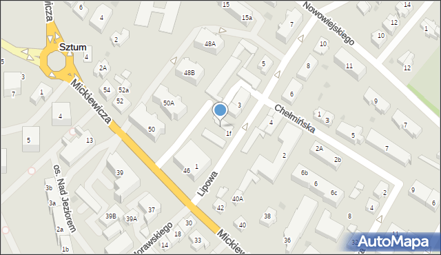 Sztum, Lipowa, 1h, mapa Sztum
