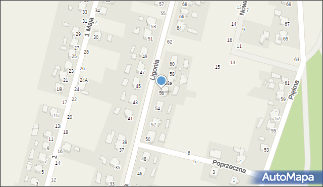 Szymiszów, Ligonia Juliusza, 56, mapa Szymiszów