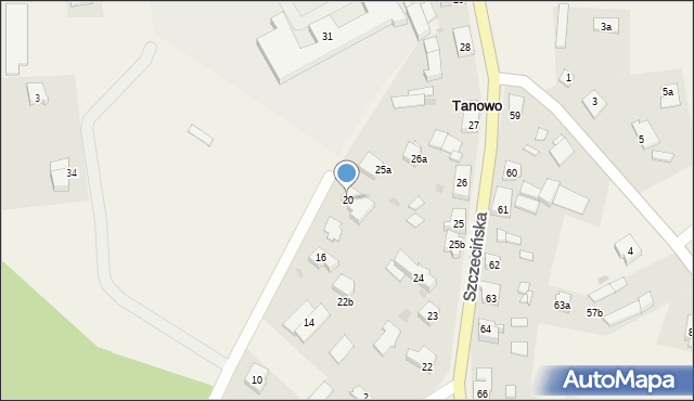Tanowo, Lipowa, 20, mapa Tanowo