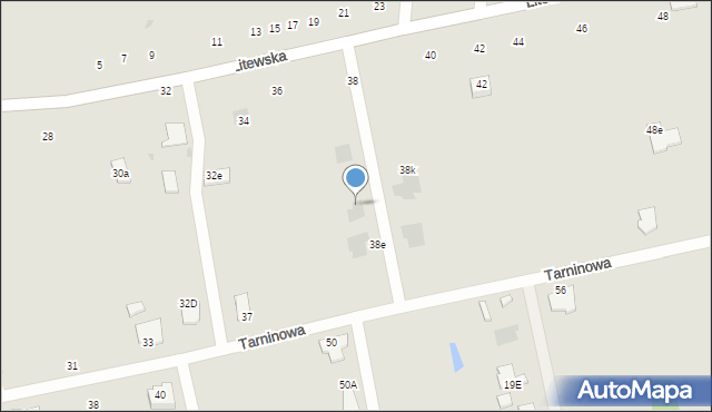 Tarnobrzeg, Litewska, 38d, mapa Tarnobrzegu