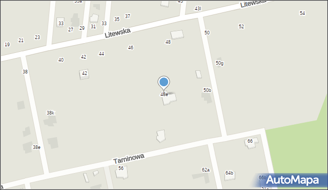 Tarnobrzeg, Litewska, 48e, mapa Tarnobrzegu