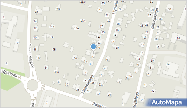 Tomaszów Lubelski, Ligowskiego, 7, mapa Tomaszów Lubelski