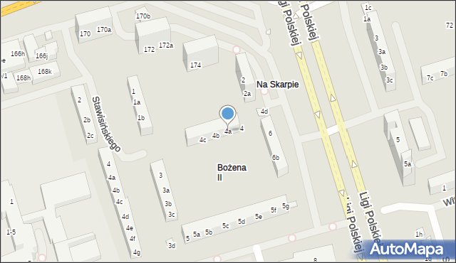 Toruń, Ligi Polskiej, 4a, mapa Torunia