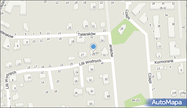 Toruń, Lilii Wodnych, 29, mapa Torunia