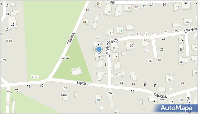 Toruń, Lilii Wodnych, 5, mapa Torunia