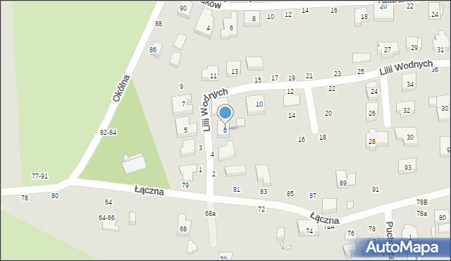 Toruń, Lilii Wodnych, 6, mapa Torunia