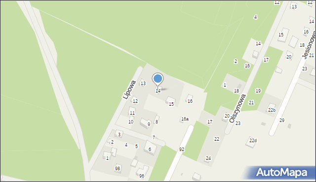 Tresta, Lipowa, 14, mapa Tresta