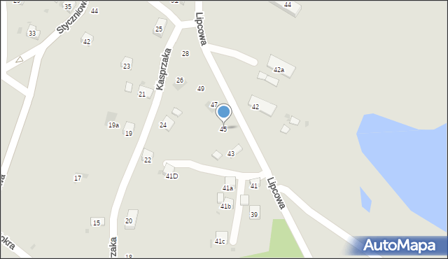 Trzebinia, Lipcowa, 45, mapa Trzebinia