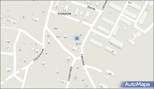 Trzebinia, Lipcowa, 53, mapa Trzebinia