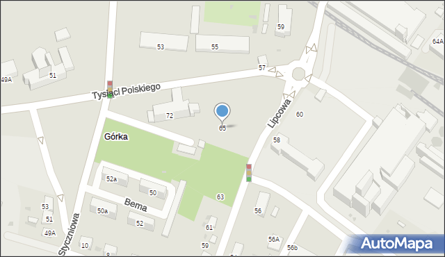 Trzebinia, Lipcowa, 65, mapa Trzebinia