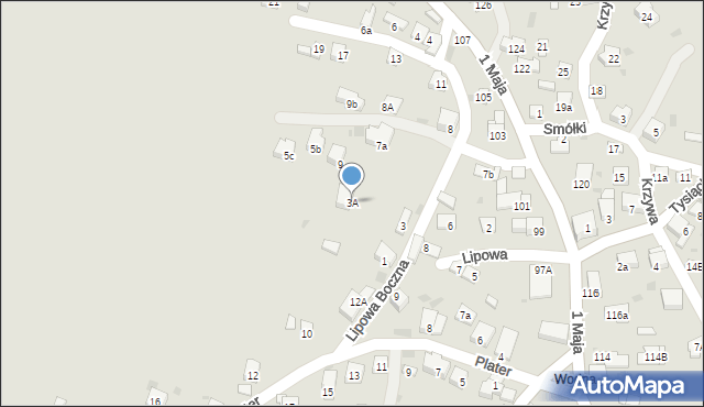 Trzebinia, Lipowa Boczna, 3A, mapa Trzebinia