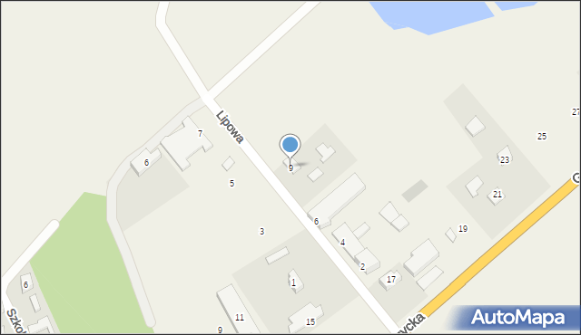 Trześń, Lipowa, 9, mapa Trześń