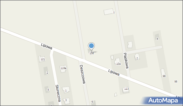 Turośń Kościelna, Lipowa, 108, mapa Turośń Kościelna
