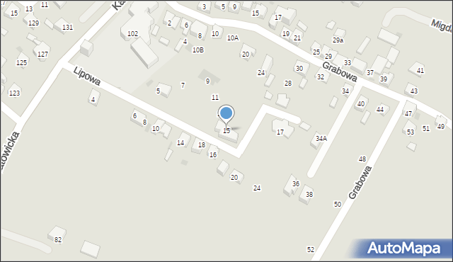 Tychy, Lipowa, 15, mapa Tychów