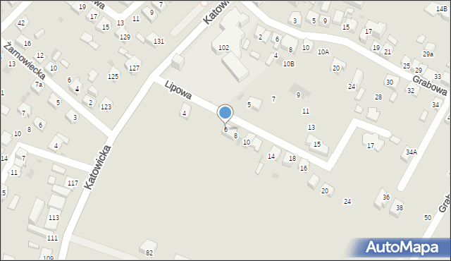 Tychy, Lipowa, 6, mapa Tychów