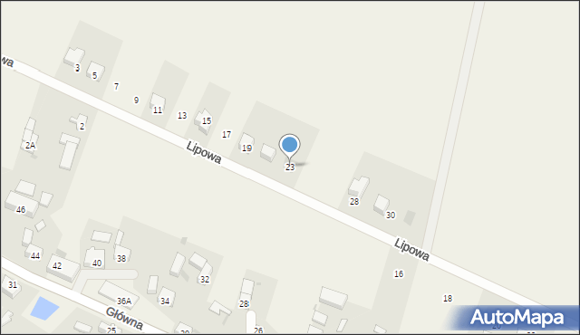 Udanin, Lipowa, 23, mapa Udanin