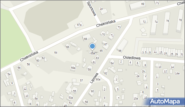 Unisław, Lipowa, 63a, mapa Unisław