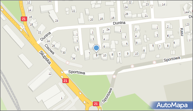 Ustka, Lipowa, 9, mapa Ustka