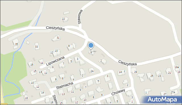 Ustroń, Lipowczana Pawła, 4, mapa Ustroń