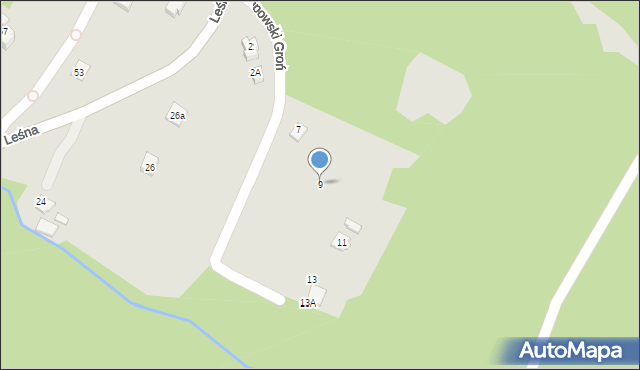 Ustroń, Lipowski Groń, 9, mapa Ustroń