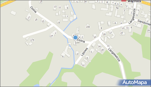 Wąchock, Lipowa, 2, mapa Wąchock