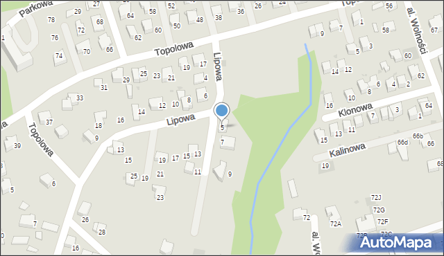 Wadowice, Lipowa, 5, mapa Wadowice
