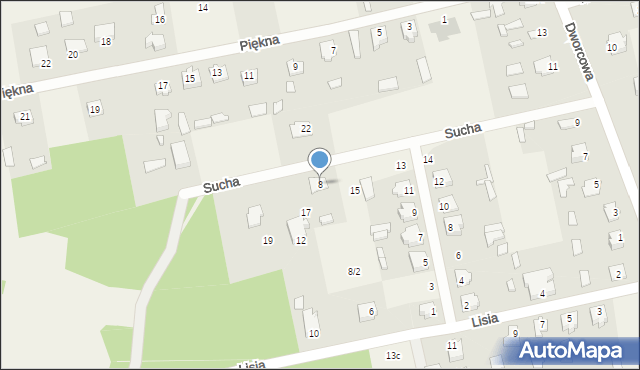 Waliły-Stacja, Lisia, 8, mapa Waliły-Stacja