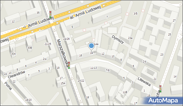 Warszawa, Litewska, 14, mapa Warszawy
