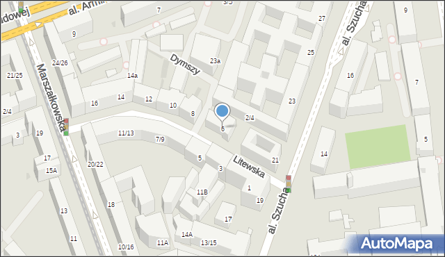 Warszawa, Litewska, 6, mapa Warszawy