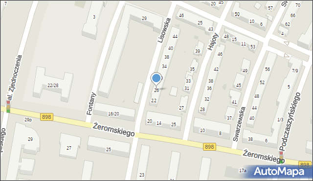 Warszawa, Lisowska, 26, mapa Warszawy