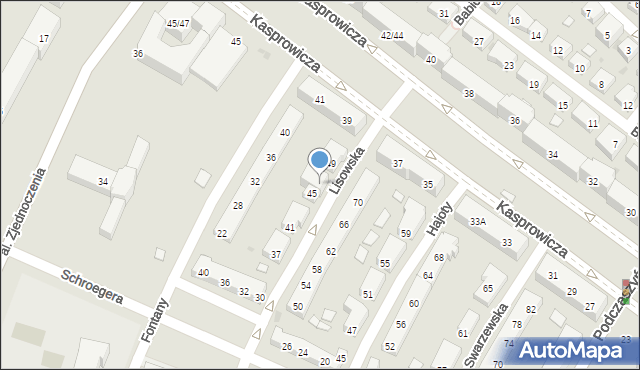 Warszawa, Lisowska, 47, mapa Warszawy