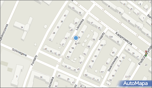 Warszawa, Lisowska, 62, mapa Warszawy