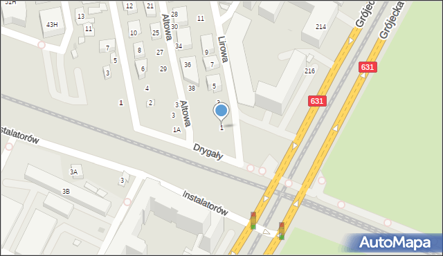 Warszawa, Lirowa, 1, mapa Warszawy