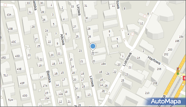 Warszawa, Lirowa, 22, mapa Warszawy