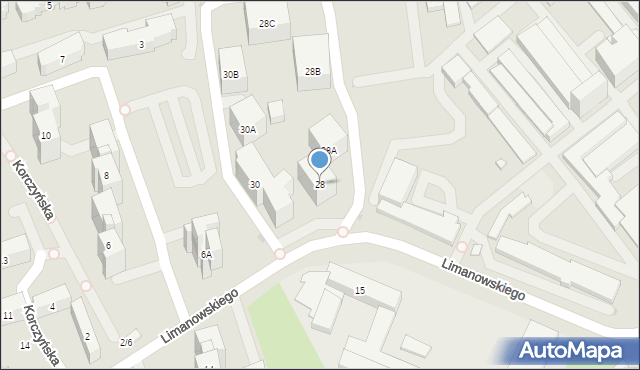 Warszawa, Limanowskiego Bolesława, 28, mapa Warszawy