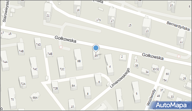 Warszawa, Limanowskiego Bolesława, 4A, mapa Warszawy