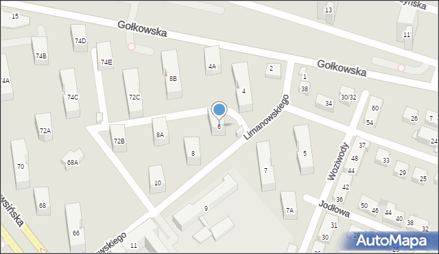 Warszawa, Limanowskiego Bolesława, 6, mapa Warszawy