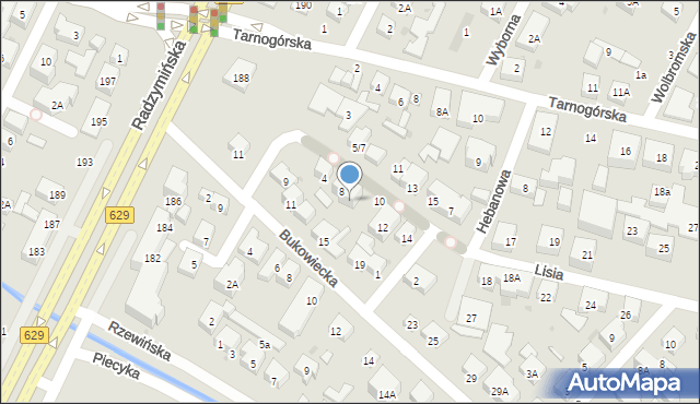 Warszawa, Lisia, 8A, mapa Warszawy