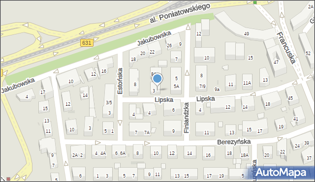 Warszawa, Lipska, 5, mapa Warszawy