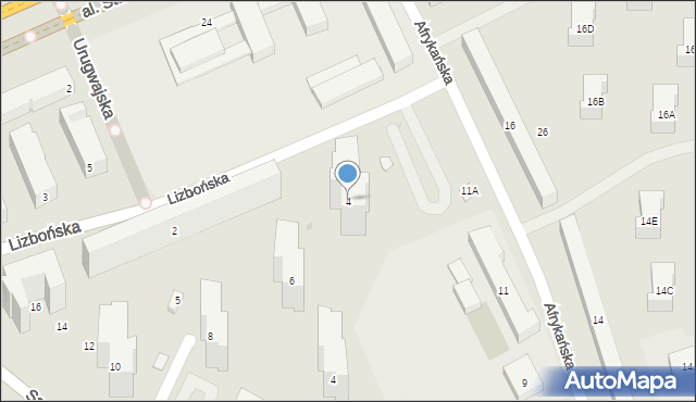 Warszawa, Lizbońska, 4, mapa Warszawy