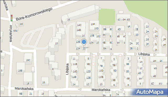 Warszawa, Libijska, 12, mapa Warszawy