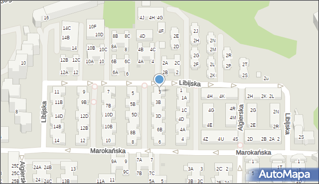 Warszawa, Libijska, 3, mapa Warszawy