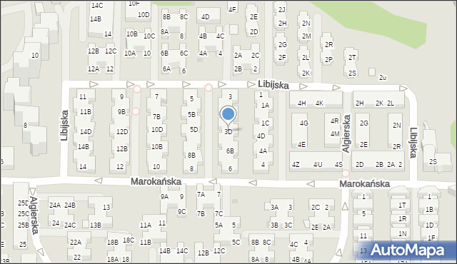 Warszawa, Libijska, 3D, mapa Warszawy