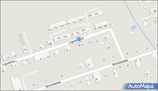 Warszawa, Ligustrowa, 18, mapa Warszawy