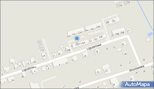 Warszawa, Ligustrowa, 21C, mapa Warszawy