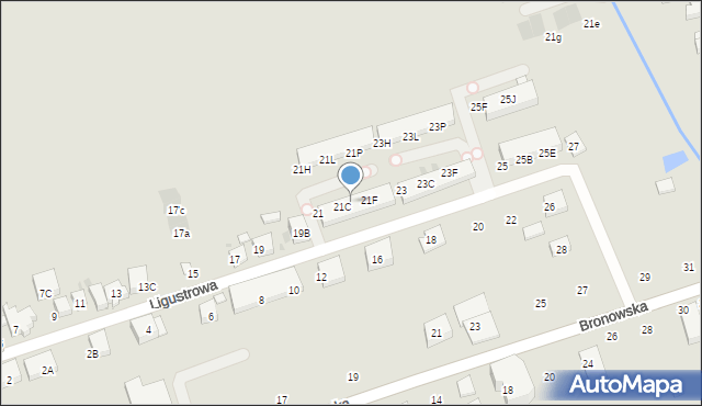 Warszawa, Ligustrowa, 21D, mapa Warszawy