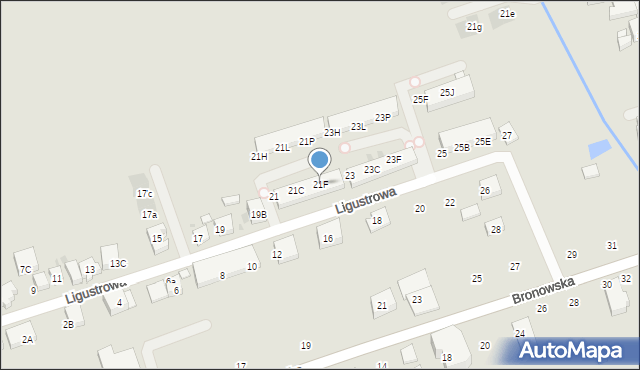 Warszawa, Ligustrowa, 21F, mapa Warszawy